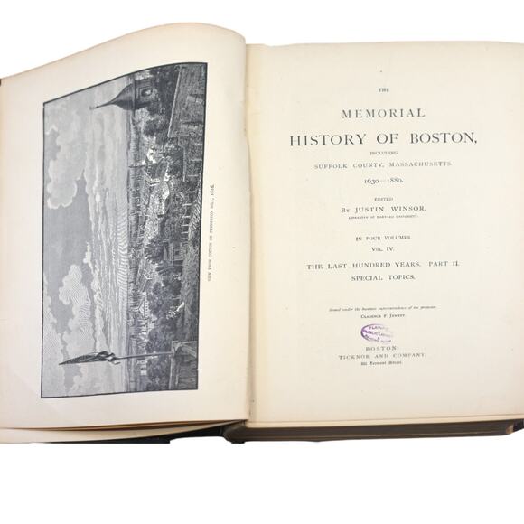 The Memorial History of Boston Vol. IV 1630-1880 Hardcover Book - Picture 9 of 16